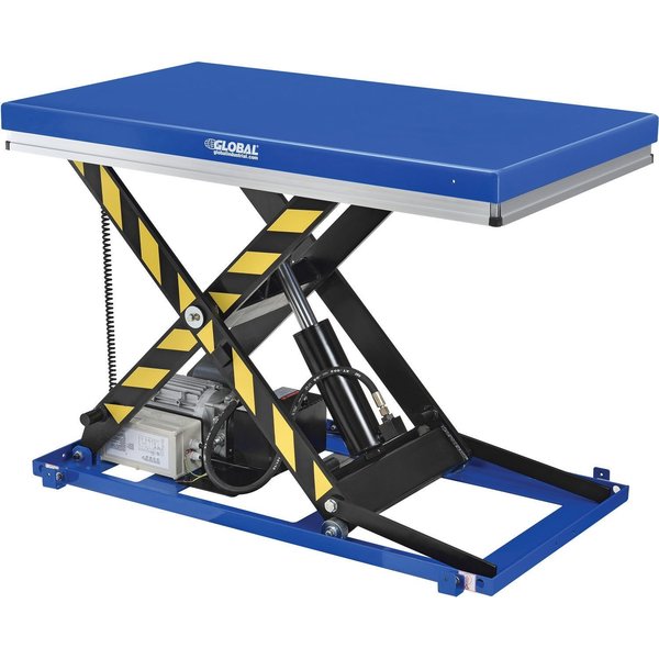 Global Industrial 2200 Lb. Capacity Power Scissor Lift Table with Hand Control, 48L x 28W Platform 989018